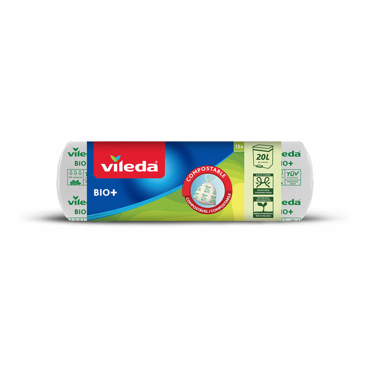 Rubbish Bags Vileda Ecobag 163223 Biodegradable 20 L (15 Units)-0