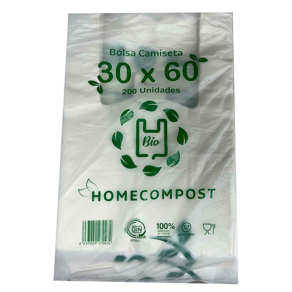 Shopping Bag 200 Units Biodegradable White 30 x 60 cm-0