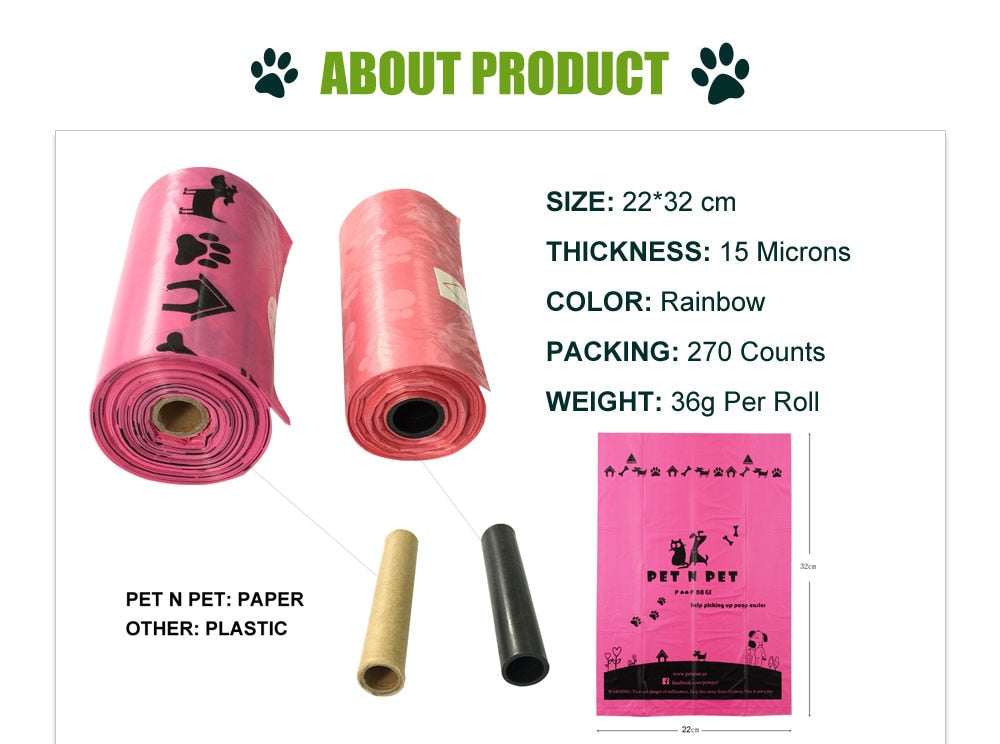 Pet N Pet Biodegradable Dog Poop Bags Earth-Friendly 18 Rolls 270 Counts Multipl Colors Lavender Scented Waste Bags-4