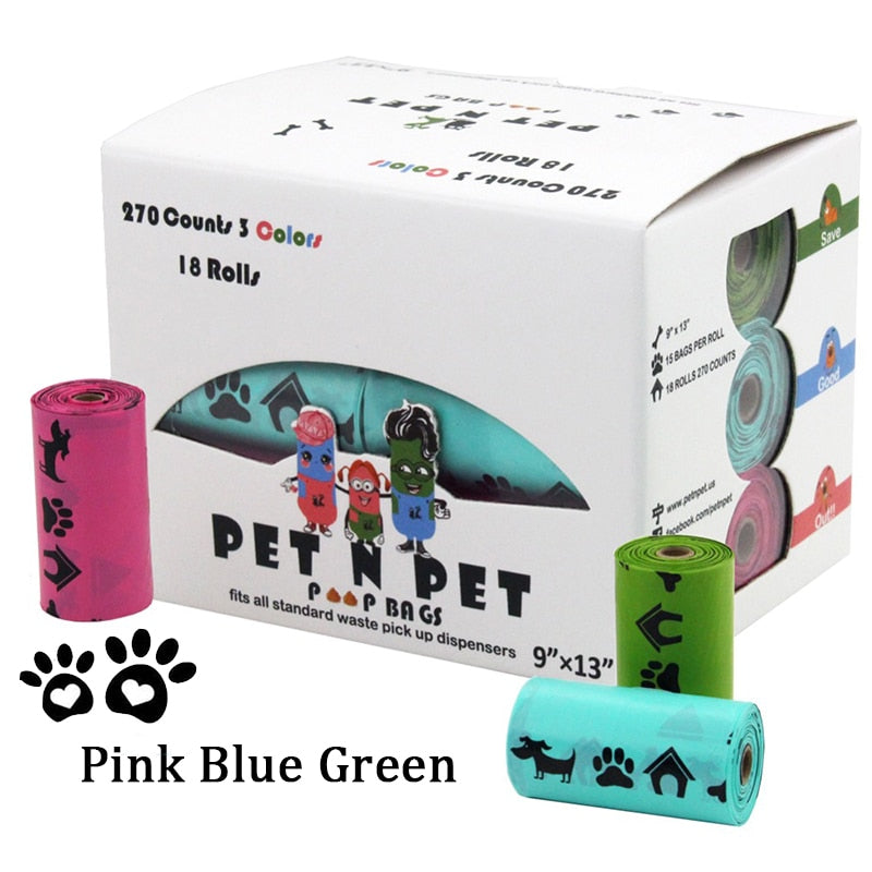 Pet N Pet Biodegradable Dog Poop Bags Earth-Friendly 18 Rolls 270 Counts Multipl Colors Lavender Scented Waste Bags-0